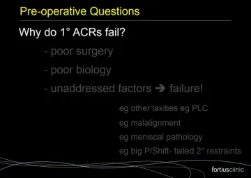 The role of the periphery in optimising knee kinematics in ACL reconstruction