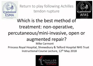 Which is the best method of treatment: Non-operative, percutaneous/mini-invasive, open or augmented repair?