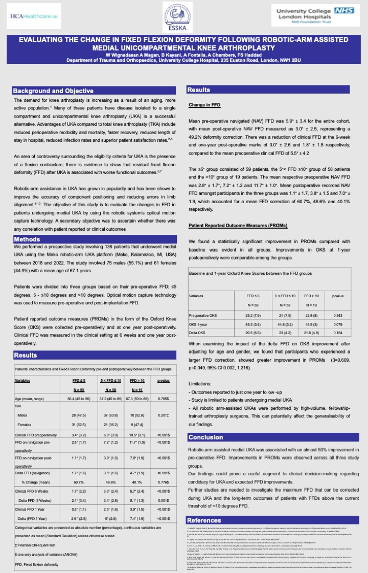 
EVALUATING THE CHANGE IN FIXED FLEXION DEFORMITY FOLLOWING ROBOTIC-ARM
